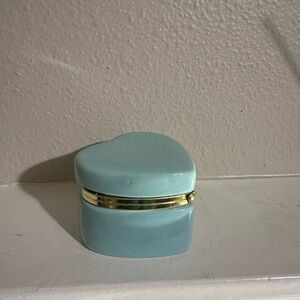 Heart-Shaped Blue Trinket Box